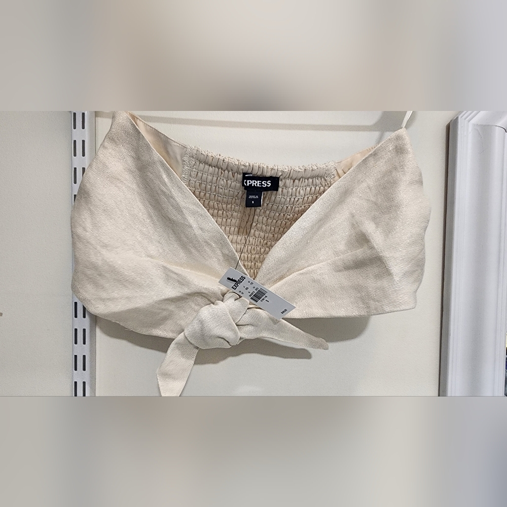 Express Tie Front Bandeau Top
